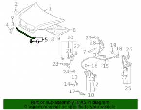 Hood Seal for Lexus RX300 RX330 RX350 RX400h 04-08