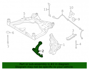 Lower control arm, front right, Nissan Pathfinder 13-20