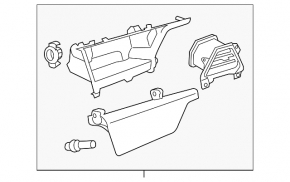 Glove box, glove compartment Toyota Sienna 15-20 upper part, gray, without navigation