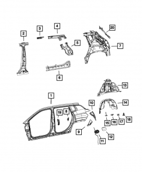 Rear right mudguard Jeep Compass 17-18