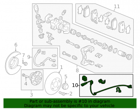 Rear left ABS sensor for Honda CRZ 11-15