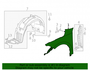 Front left wing Honda Civic XI FE/FL 22-