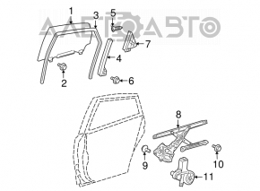 Rear right door glass for Toyota Prius 20 04-09
