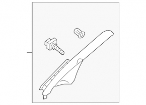 Nissan Leaf 11-12 front pillar trim, left, gray