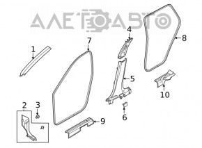 Front left door sill trim Nissan Rogue 21-26 black, scratches
