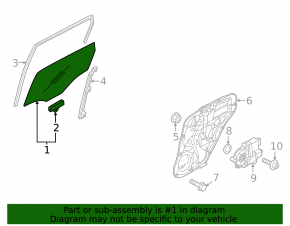Rear right door glass for Kia Sportage 23-26