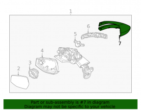 Right side mirror cover for Kia Sportage 23-26 under the turn signal