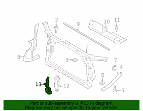 Bracket for the ambient air temperature sensor for the Audi Q5 8R 09-17