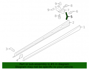 Rear left mudguard trim for Audi A3 8V 15-20 4d