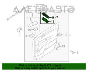Front left window lift control Kia Sorento 16-18 with black trim