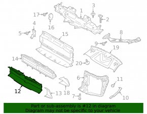 Front central radiator duct for Porsche Macan 19-26, restyling, under radar