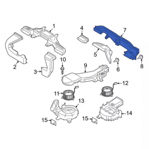 Battery Cooling Duct Front Center Lower Ford Fusion mk5 13-20 Plug-in