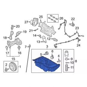 Lincoln Continental 17-20 engine oil pan