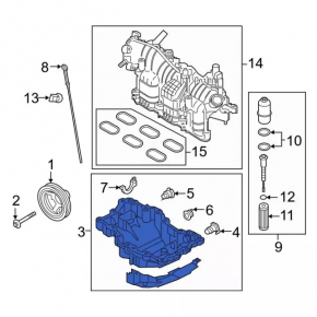 Lincoln Continental 17-20 engine oil pan
