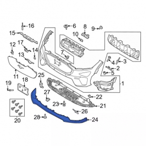 Front bumper lip Ford Mustang Mach-E 21-23 for parking sensors