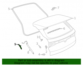 Left tailgate shock absorber bracket Volkswagen ID.4 21-23 on the body