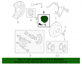 Rear left hub Toyota Sienna 04-10
