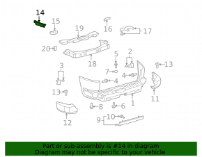 Upper left rear bumper mount for Toyota FJ Cruiser 2007-2014