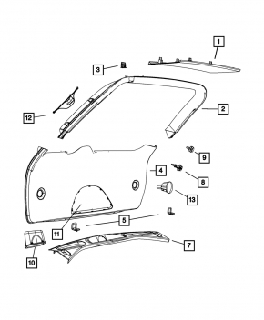 Lower tailgate trim Jeep Grand Cherokee WK2 11-13 black