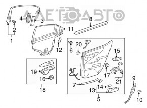 Interior rear left door trim for Lexus LS460 LS600h 07-09, gray