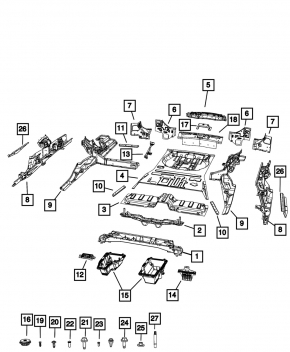Jeep Grand Cherokee WL 22-25 Rear Panel 6 Pieces