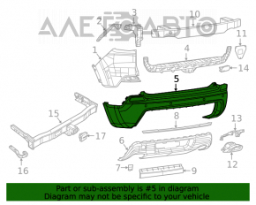 Bare rear bumper Jeep Cherokee KL 19-21 structure, for parking sensors