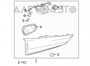 Light inside trunk lid left Toyota Highlander 20-