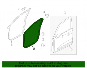 Front left door seal for Kia Sorento 10-15