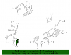 Lower rear right door hinge for Nissan Kicks 18-25