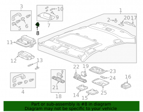 Driver's visor mounting hook Honda Accord 13-17 beige