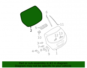 Rubber seal for the tailgate of a Nissan Murano z50 03-07