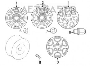 Wheel nut d21 M12x1.5 Toyota Corolla e12 02-06 type 1