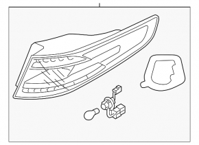 Right outer fender light for a Kia Optima 11-13 pre-restyling model