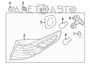 Light outer wing right Kia Optima 11-13 prerest