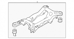 Rear subframe Porsche Panamera 10-16 with struts