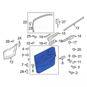 Ford C-Max MK2 13-18 black front left door trim panel