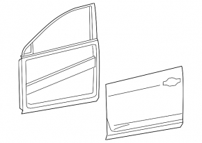 Front left door assembly for a 2021 Nissan Rogue Sport
