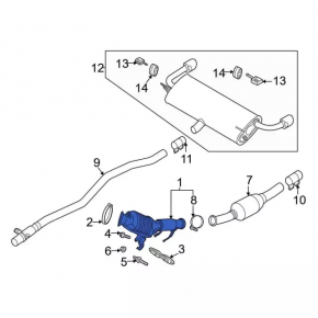 Downpipe with catalytic converter Ford Escape MK4 20-22 1.5T FWD
