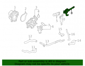Cooling system flange Honda Clarity 18-21 usa with sensor