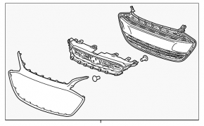 Radiator grill grill Chevrolet Spark 19-22 rest
