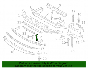 Bracket front bumper reinforcement small right upper BMW 5 G30 17-23