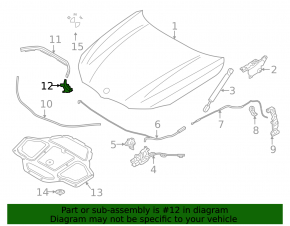 Hood seal rear left BMW 5 G30 17-23