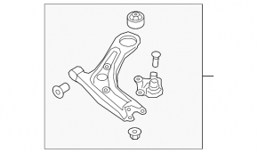 Hyundai Tucson 16-21 lower front left control arm with ball joint