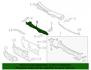 Metal wiper pan for Toyota Camry v50 12-14 USA