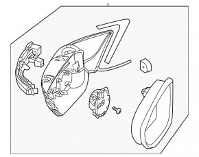 Side mirror right complete VW Jetta 11-18 6 pins, turn signal, silver