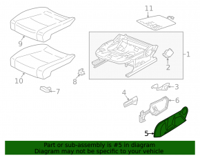 Driver's seat control cover for Volkswagen ID.4 23-26 manual transmission