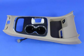 Center console trim with cup holders Dodge Durango 14-16 beige