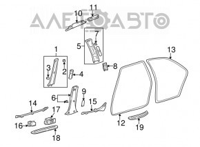 Front left outer door sill plate for Lexus IS200 IS300 99-05, chrome