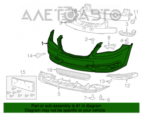 Bumper front bare Chrysler 200 11-14