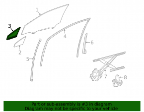 Lexus RX350L RX450hL Front Right Triangle Window Seal 18-22